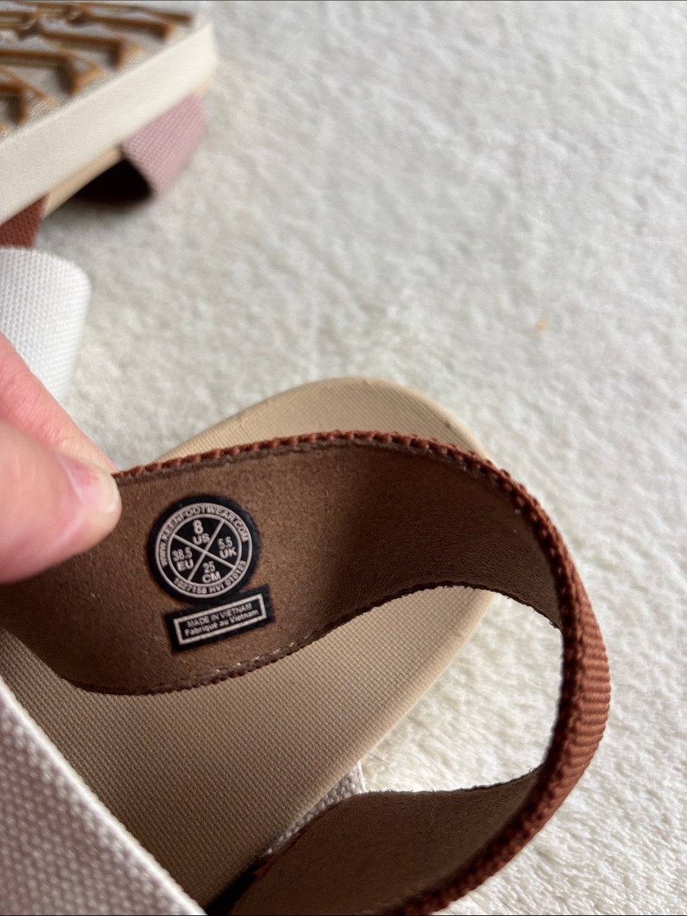 Keen Elle Backstrap Natural Hemp Plaza Taupe 8 Cream Platform Sandal Wedge - Picture 8 of 8
